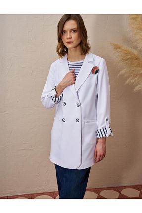 کت حجاب سفید زنانه رگولار Kayra - کد 900278922