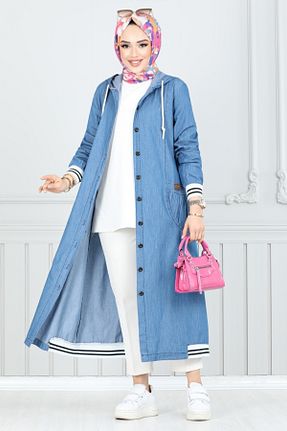 کلاه و ابایا آبی زنانه پنبه پلی استر ModaMerve - کد 900411480