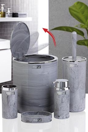 ست حمام طوسی پلاستیک Okyanus Home - کد 107061796