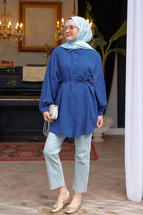 پیراهن حجاب سرمه ای زنانه رگولار LOCCO - کد 900414403