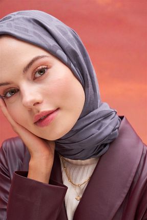 شال طوسی زنانه ابریشم carell - کد 819623083