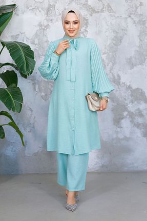 ست بالاتنه و پائین تنه حجاب سبز زنانه رگولار Neva Style - کد 900431429