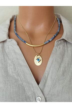 ست جواهر آبی زنانه روکش طلا LEMAS GOLD - کد 900288996