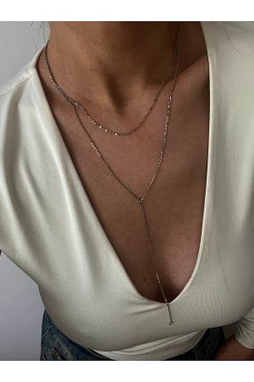 گردنبند استیل ( فولاد ) طوسی استیل (فولاد) Hoop jewelery - کد 900307061