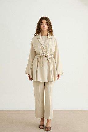 ست بالاتنه و پائین تنه طوسی زنانه بافتنی Ahel Tasarım - کد 900304700