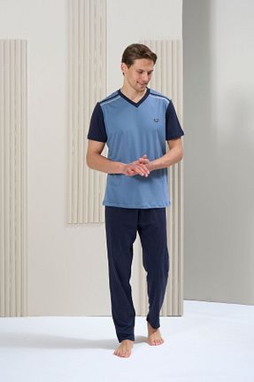 ست لباس راحتی آبی مردانه ساده OVERSLEEP - کد 900297801