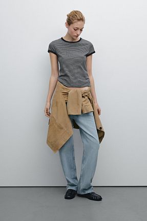 پولوشرت آبی زنانه پنبه ای Massimo Dutti - کد 900306579