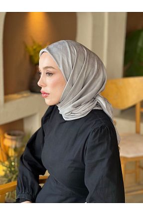 روسری طوسی پنبه ای Modakaşmir - کد 900326688