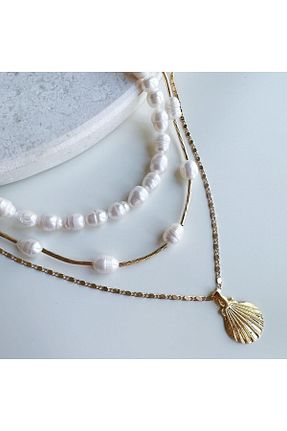 گردنبند مروارید طلائی VenüsDesign - کد 749112678