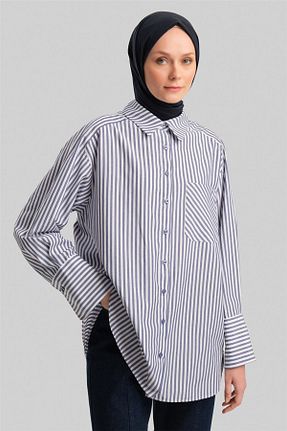 پیراهن حجاب سرمه ای زنانه رگولار Armine - کد 873652365
