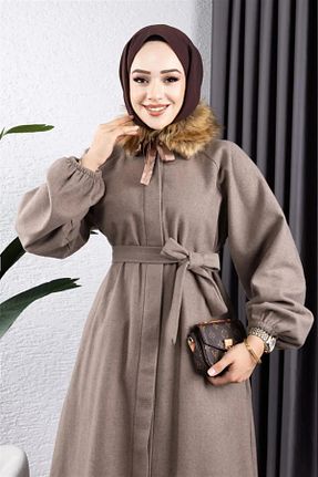 کاپشن حجاب قهوه ای زنانه سایز بزرگ Genel Markalar - کد 901759917