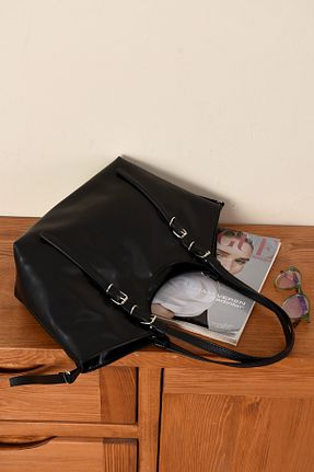 کیف دوشی مشکی زنانه چرم مصنوعی ESTUTE - کد 900389195