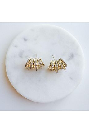 گوشواره استیل (فولاد) طلائی زنانه استیل (فولاد) VenüsDesign - کد 866720417
