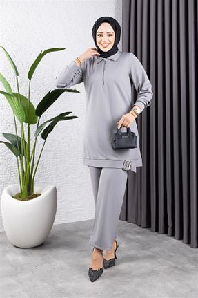 ست بالاتنه و پائین تنه طوسی زنانه بافت Mec Fashion - کد 900384899