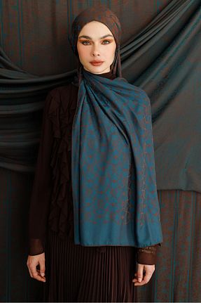 شال آبی زنانه کشمیر Mooncorn - کد 900392038