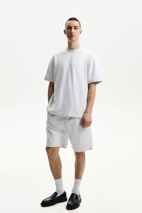 شلوارک و برمودا طوسی مردانه اسلیم Bershka - کد 900378327