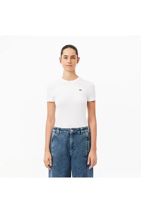 تیشرت سفید زنانه رگولار Lacoste - کد 806178206