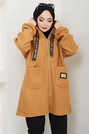 کاپشن حجاب قهوه ای زنانه پلی استر hafsamina - کد 900438163