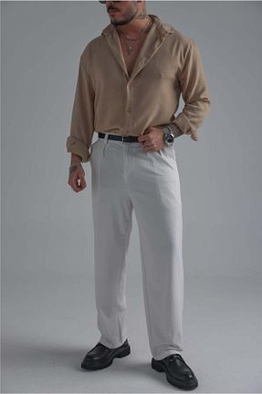 پیراهن قهوه ای مردانه Asimetrik OUTFİT MAN - کد 900411087