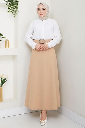 دامن حجاب بژ زنانه رگولار hafsamina - کد 900437453