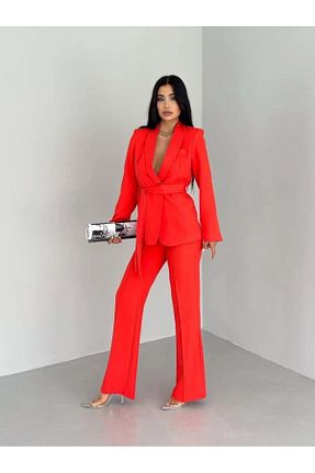 ست بالاتنه و پائین تنه نارنجی زنانه بافتنی Ekim Store - کد 901488025