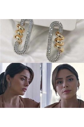 گوشواره استیل (فولاد) طلائی زنانه استیل (فولاد) Bubbleatelier - کد 900495167