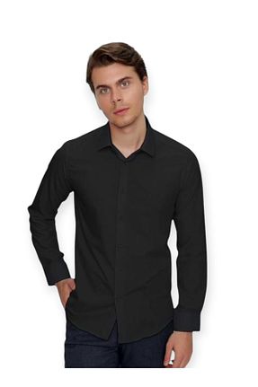 پیراهن مشکی مردانه اسلیم فیت akbagmoda - کد 900493881