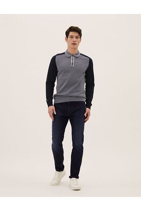 شلوار جین سرمه ای مردانه رگولار Marks & Spencer - کد 655280403