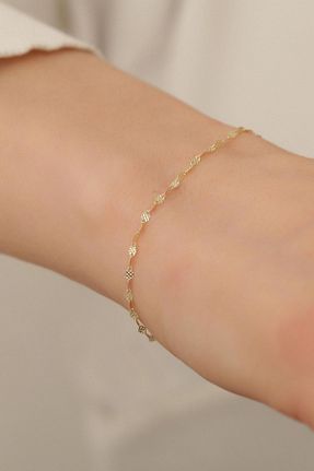 دستبند طلا زرد زنانه 14 عیار Bayar Gold - کد 87271520