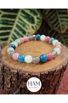 دستبند جواهر رنگی زنانه سنگ طبیعی Ham - کد 900550602