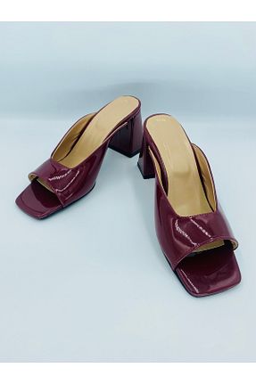 دمپائی زرشکی زنانه چرم مصنوعی Aslının Butiği - کد 900547970