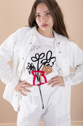 ست بالاتنه و پائین تنه نباتی بچه گانه بافتنی Cansın Mini - کد 902968280