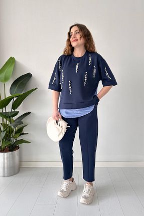 لباس سرمه ای زنانه بافتنی MaziButik - کد 901846216