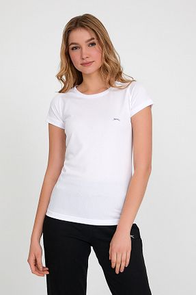 تیشرت سفید زنانه رگولار Slazenger - کد 240106568