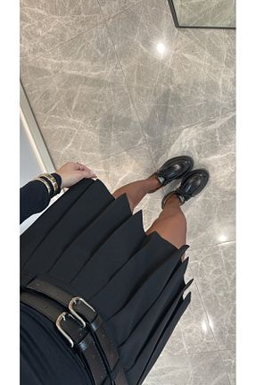 دامن مشکی زنانه چرم مصنوعی sinemkivanc co - کد 900563473