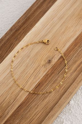 دستبند استیل (فولاد) طلائی زنانه استیل ضد زنگ ByFlorya Jewelry - کد 853853301