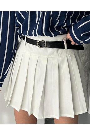 دامن سفید زنانه Pileli Aysha Butik - کد 900559189