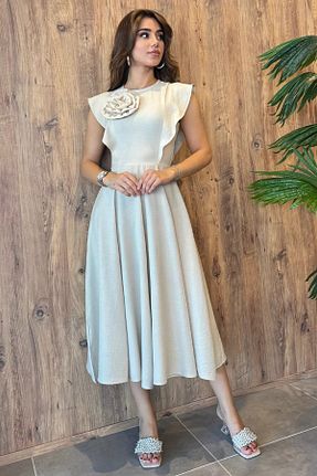 لباس طوسی زنانه بافتنی GÜLSELİ - کد 849630038