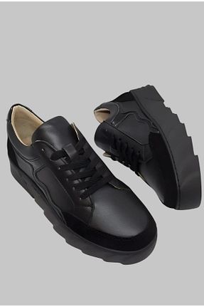 کفش اسنیکر مشکی زنانه چرم اصل Luglio Shoes - کد 900607898
