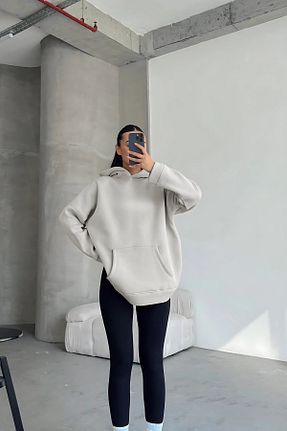 سوئیشرت طوسی زنانه ساده YAKAMEL - کد 900555729