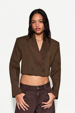 کت قهوه ای زنانه رگولار Bershka - کد 900627108