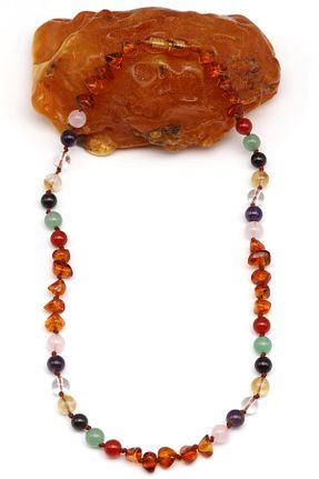 گردنبند جواهر رنگی بچه گانه سنگ طبیعی Alibaba Doğaltaş - کد 902385875