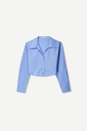 پیراهن آبی زنانه کراپ Bershka - کد 900597744