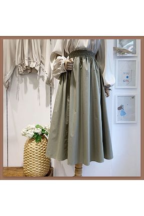 دامن سبز زنانه ساده Faya Boutique - کد 900624111