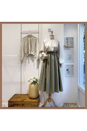 دامن سبز زنانه ساده Faya Boutique - کد 900624111