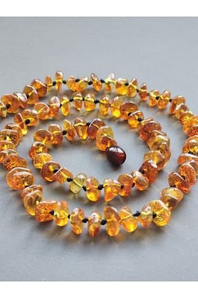 گردنبند جواهر قهوه ای مردانه سنگ طبیعی Kehribar Sarayı - کد 850844292
