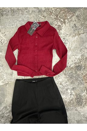 بلوز زرشکی زنانه ساده mor butik - کد 900600738