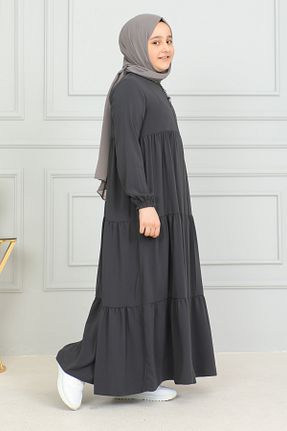 کلاه و ابایا طوسی بچه گانه پلی استر KADEEM - کد 901900005