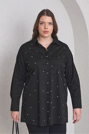 پیراهن سایز بزرگ مشکی زنانه سایز بزرگ Büyük Moda - کد 900602928