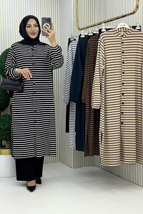 ست بالاتنه و پائین تنه حجاب مشکی زنانه سایز بزرگ Mercan - کد 900569451